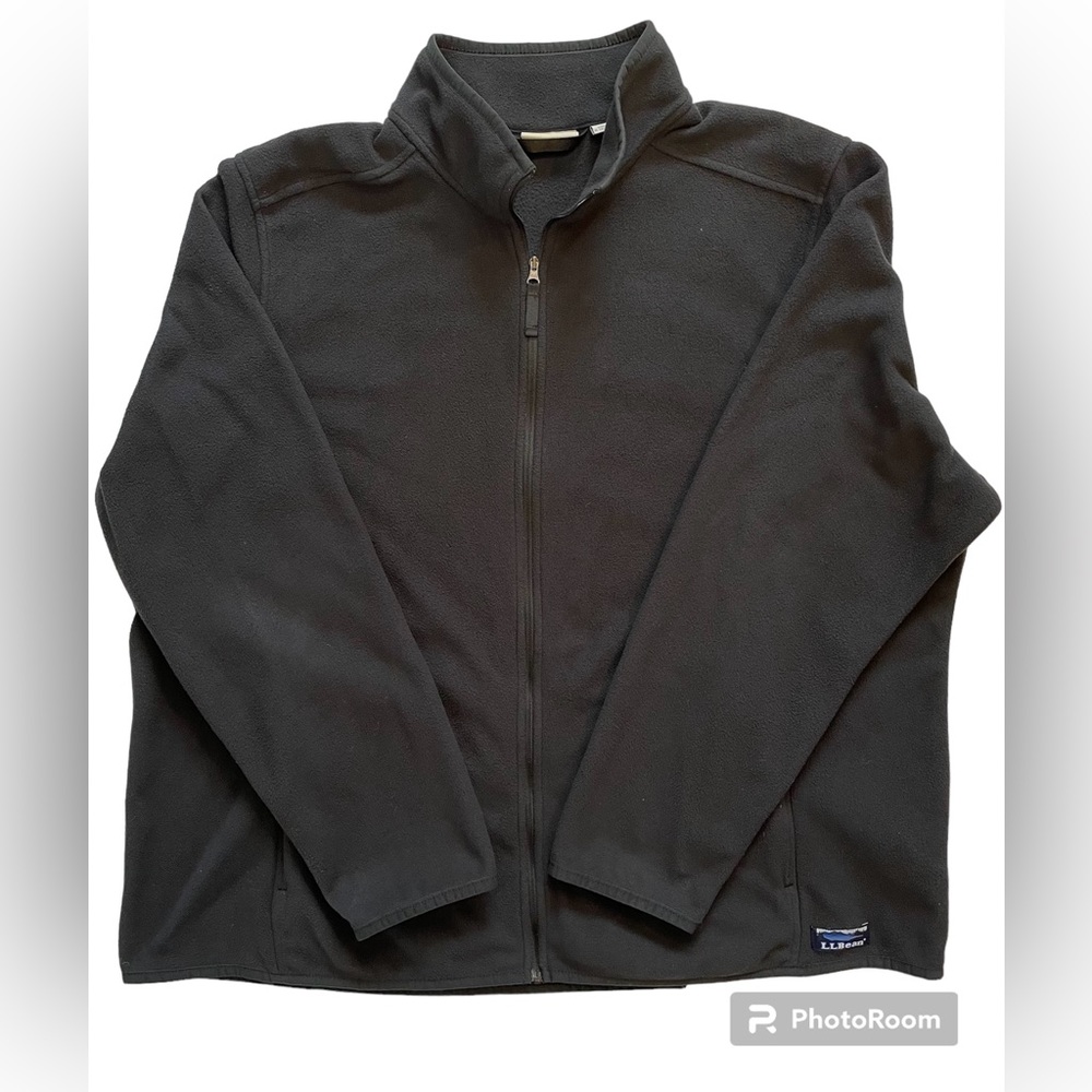 LL Bean Jacket Women’s 3XL Fitness Brushed Fleece Black Full Zip Lightweight